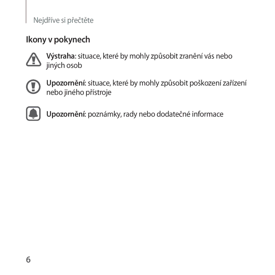 Samsung SM-R324NZAAXEZ manual Ikony v pokynech 