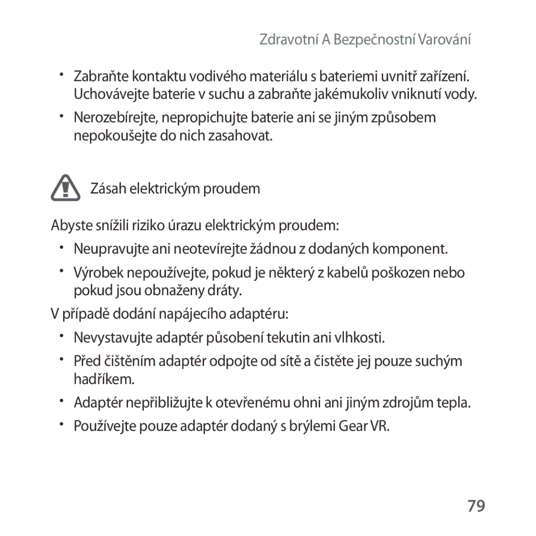 Samsung SM-R324NZAAXEZ manual Zdravotní a Bezpečnostní Varování 