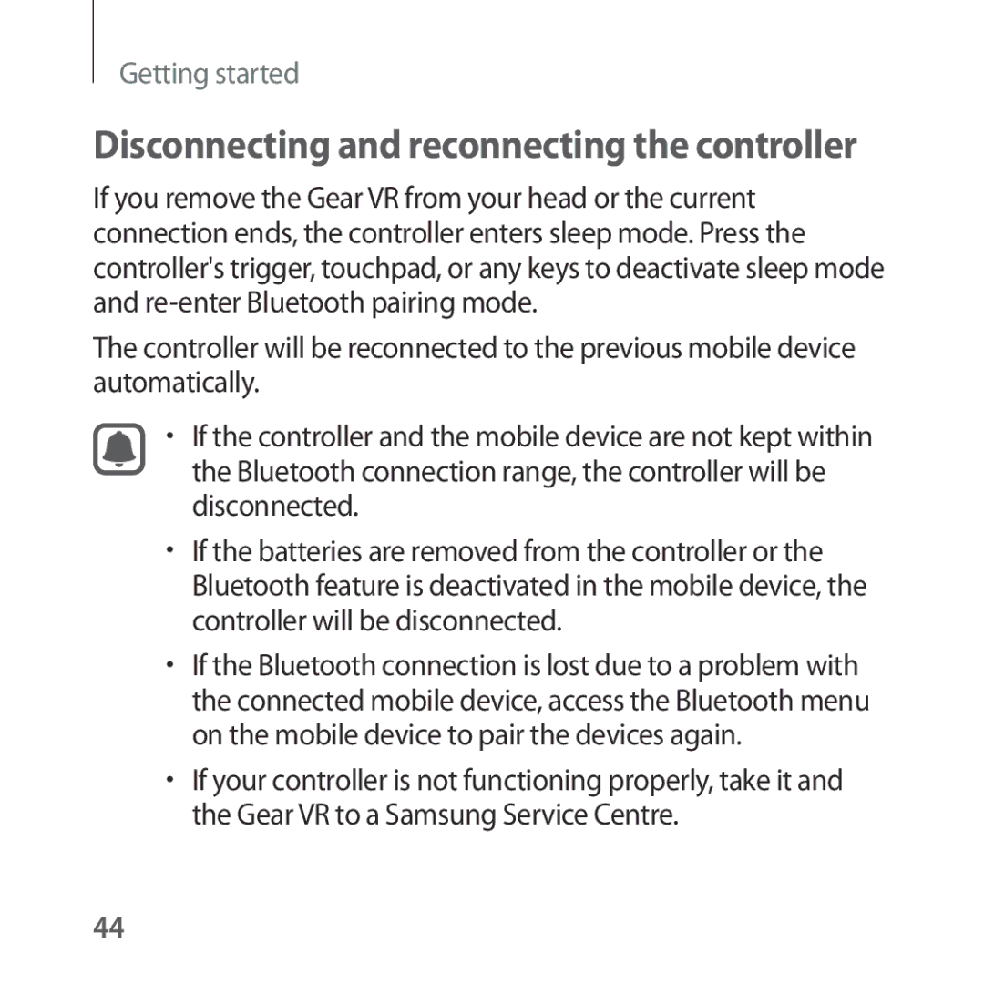 Samsung SM-R324NZAAKSA, SM-R324NZAAXJP, SM-R324NZAAXXV, SM-R324NZAAILO manual Disconnecting and reconnecting the controller 