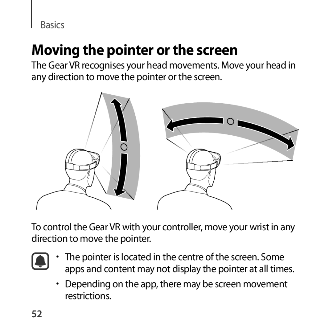 Samsung SM-R324NZAAKSA, SM-R324NZAAXJP, SM-R324NZAAXXV, SM-R324NZAAILO manual Moving the pointer or the screen 