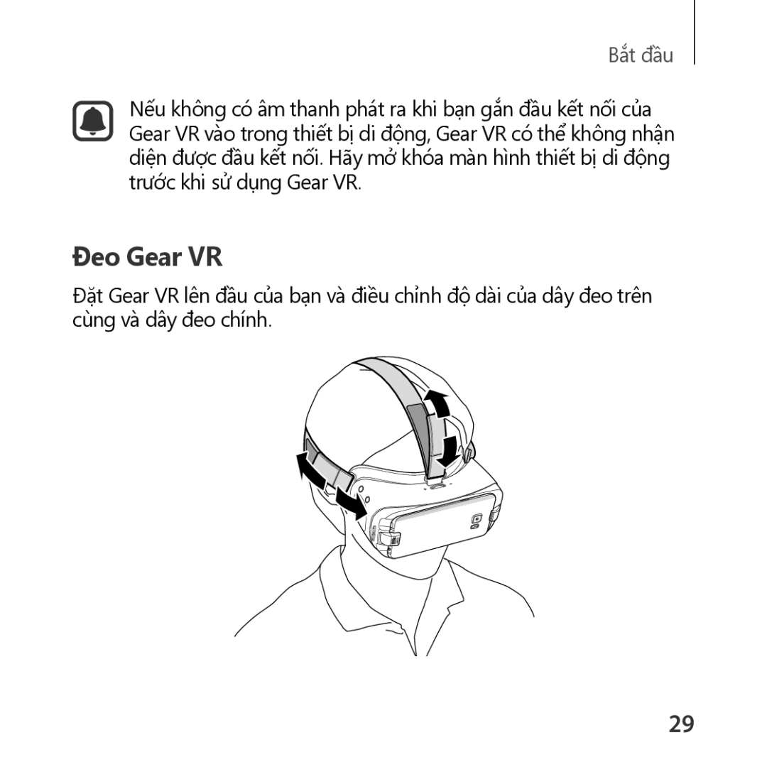 Samsung SM-R324NZAAXXV manual Đeo Gear VR 