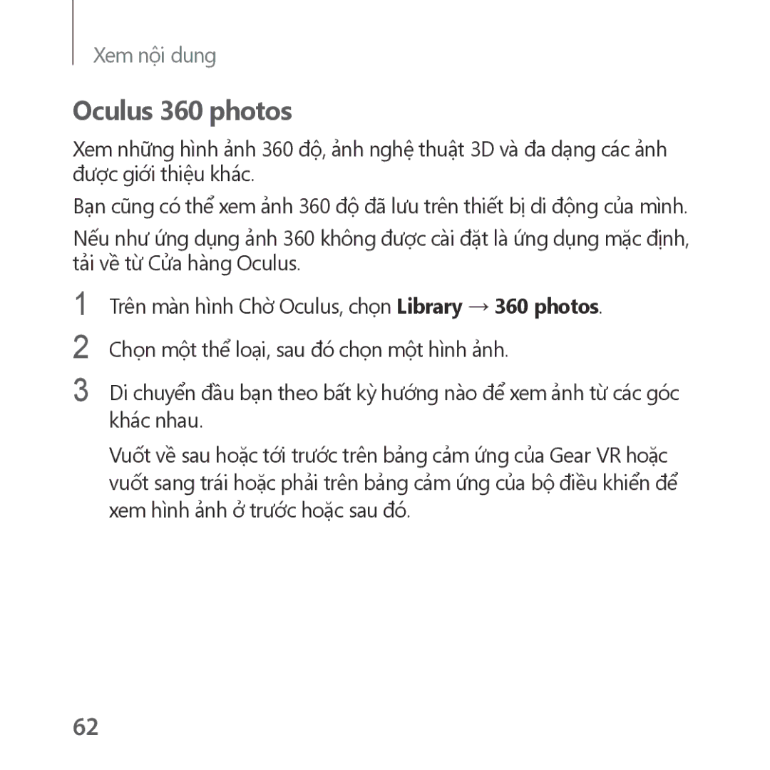Samsung SM-R324NZAAXXV manual Oculus 360 photos 