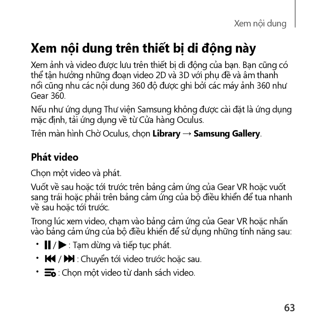 Samsung SM-R324NZAAXXV manual Xem nội dung trên thiết bị di động này, Phát video 