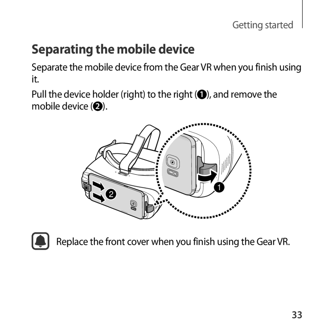 Samsung SM-R325NZVAPHE, SM-R325NZVADBT, SM-R325NZVAXEF, SM-R325NZVAXJP, SM-R325NZVAITV manual Separating the mobile device 