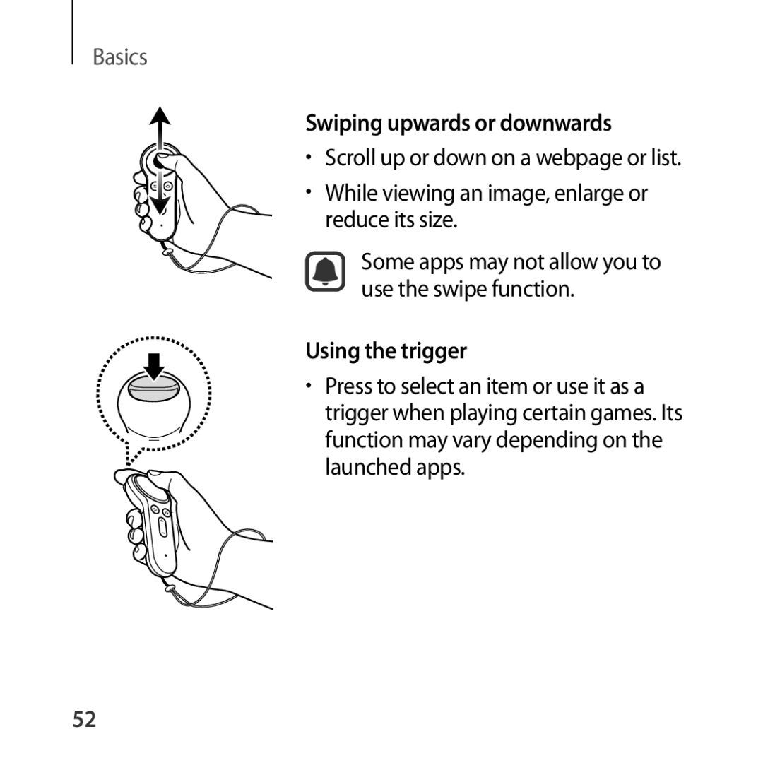 Samsung SM-R325NZVANEE, SM-R325NZVADBT, SM-R325NZVAXEF, SM-R325NZVAXJP, SM-R325NZVAITV, SM-R325NZVAPHE manual Using the trigger 