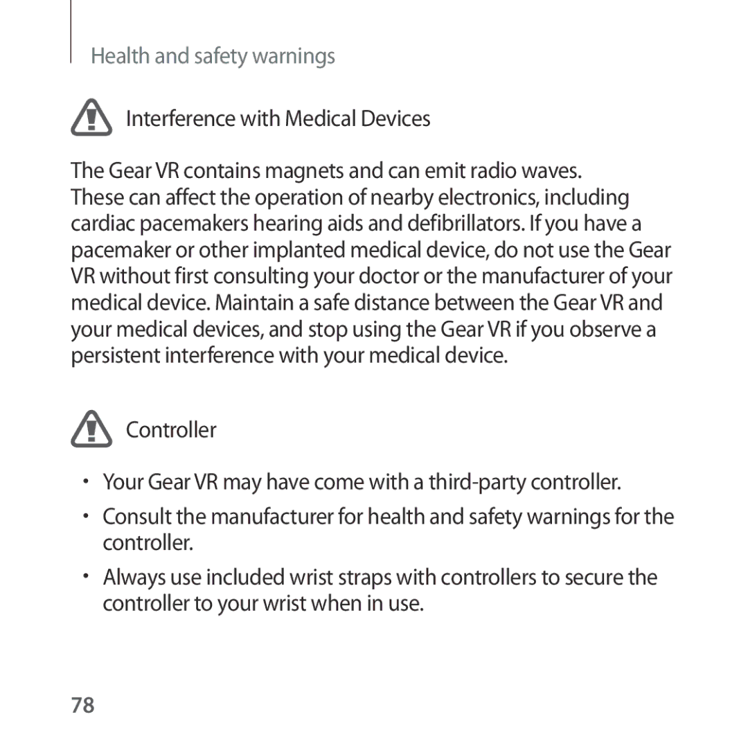 Samsung SM-R325NZVAPHE, SM-R325NZVADBT, SM-R325NZVAXEF, SM-R325NZVAXJP, SM-R325NZVAITV manual Interference with Medical Devices 