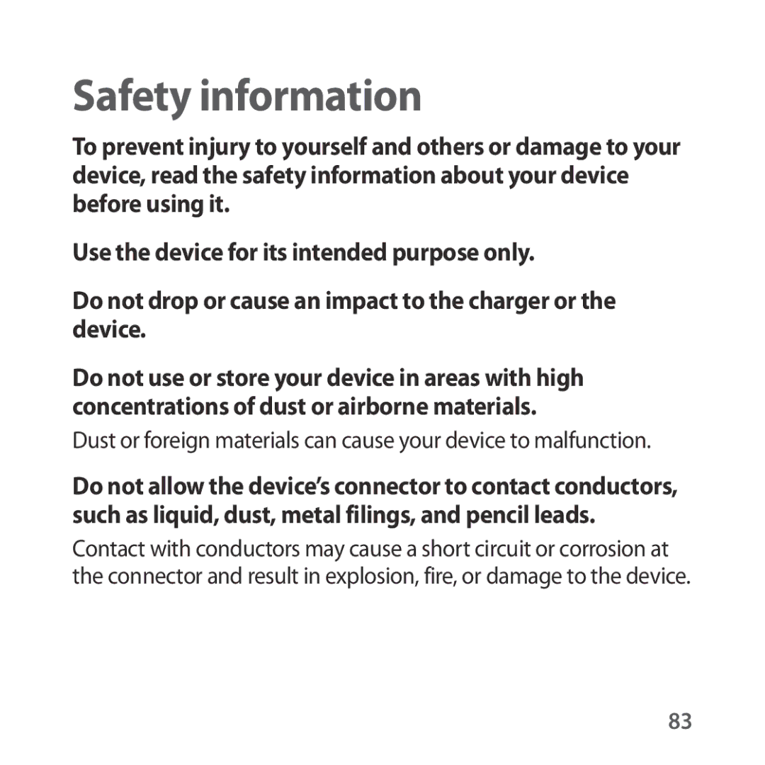 Samsung SM-R325NZVASEB, SM-R325NZVADBT, SM-R325NZVAXEF, SM-R325NZVAXJP, SM-R325NZVAITV, SM-R325NZVAPHE manual Safety information 