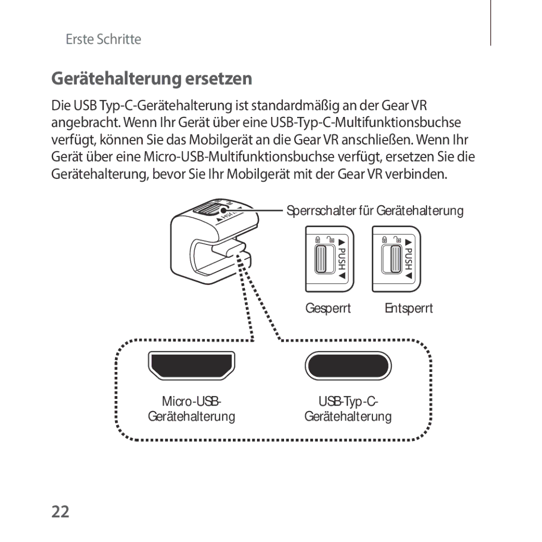 Samsung SM-R325NZVADBT manual Gerätehalterung ersetzen 