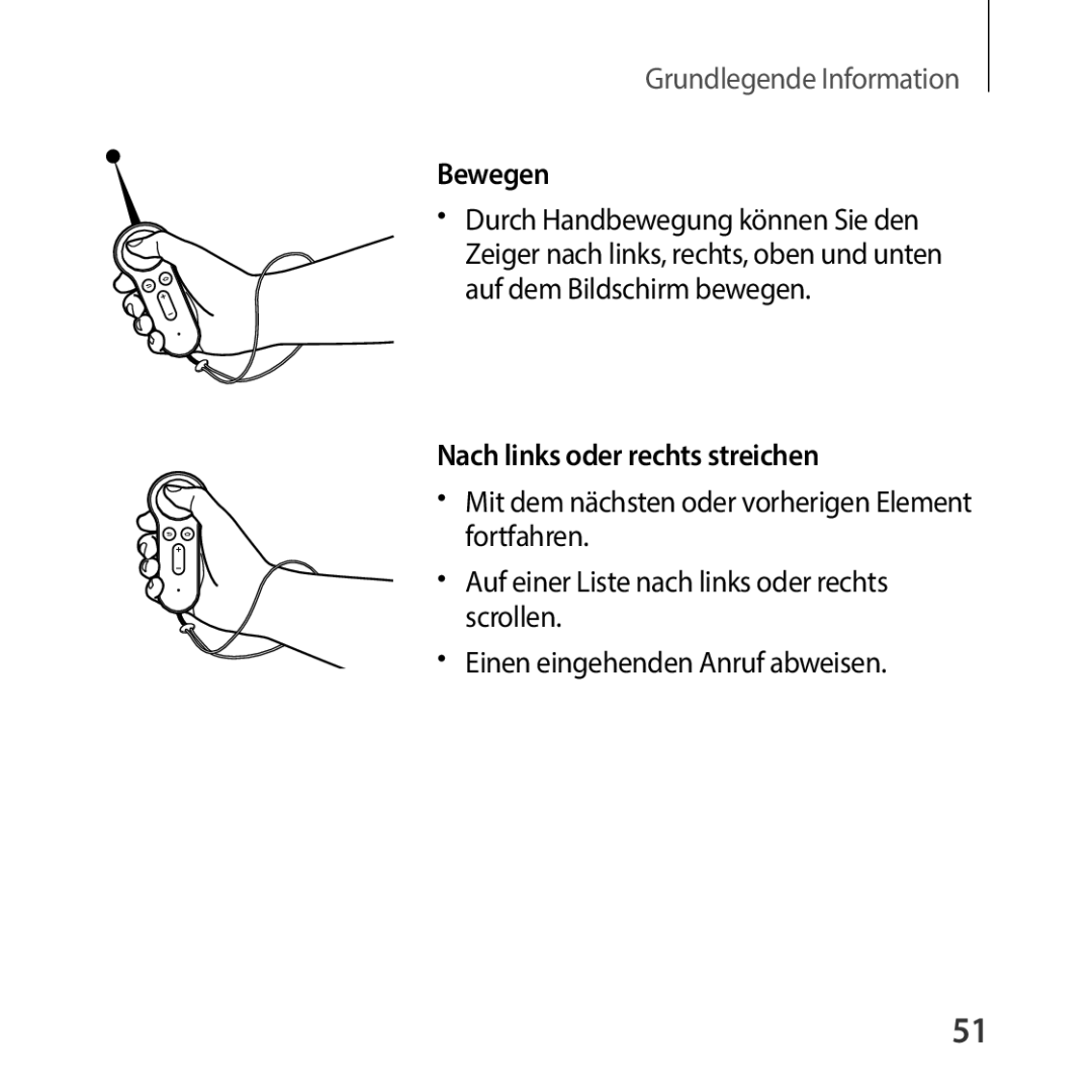 Samsung SM-R325NZVADBT manual Bewegen, Nach links oder rechts streichen 