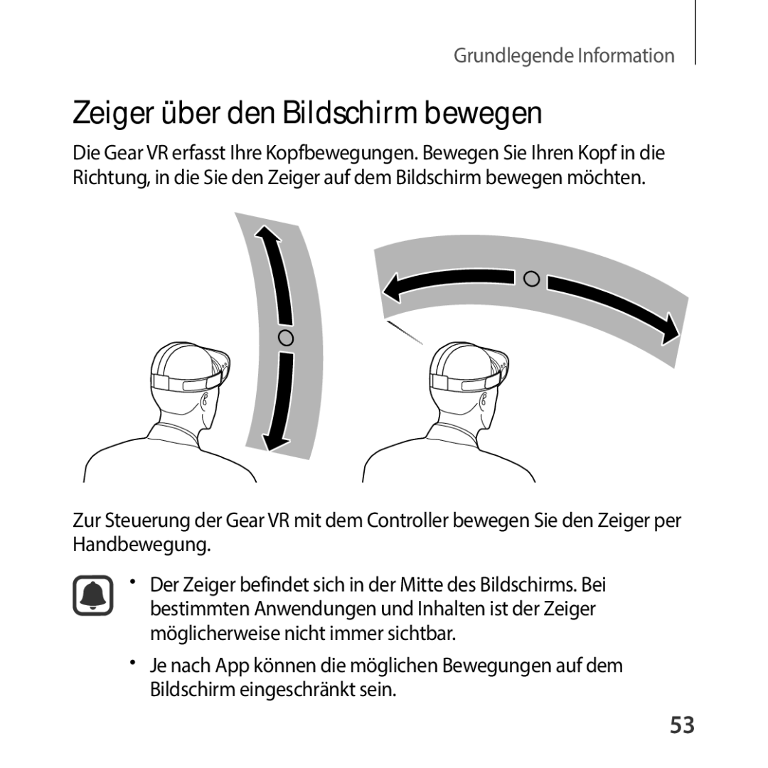 Samsung SM-R325NZVADBT manual Zeiger über den Bildschirm bewegen 