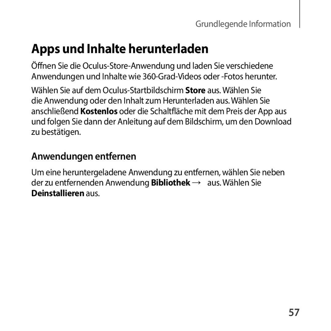 Samsung SM-R325NZVADBT manual Apps und Inhalte herunterladen, Anwendungen entfernen 