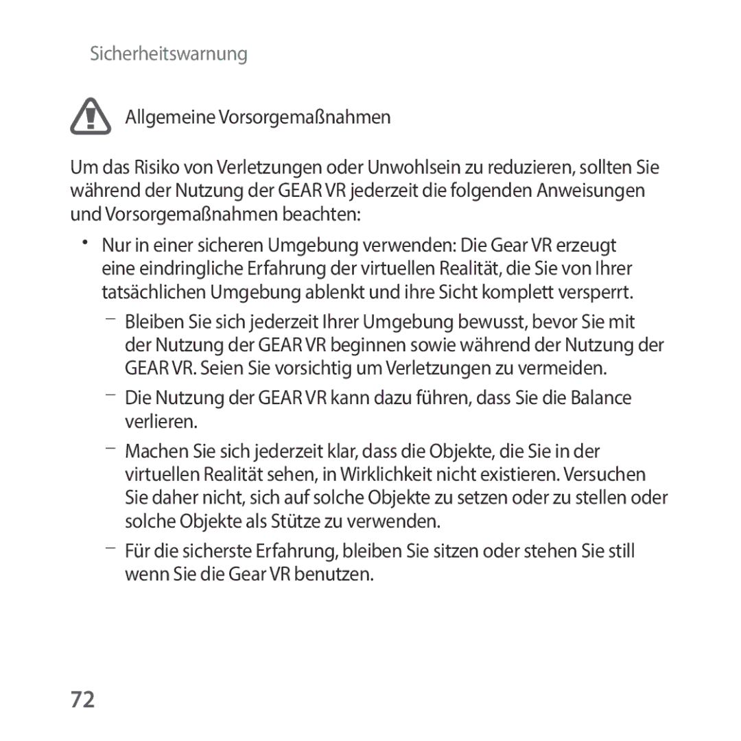 Samsung SM-R325NZVADBT manual Allgemeine Vorsorgemaßnahmen 