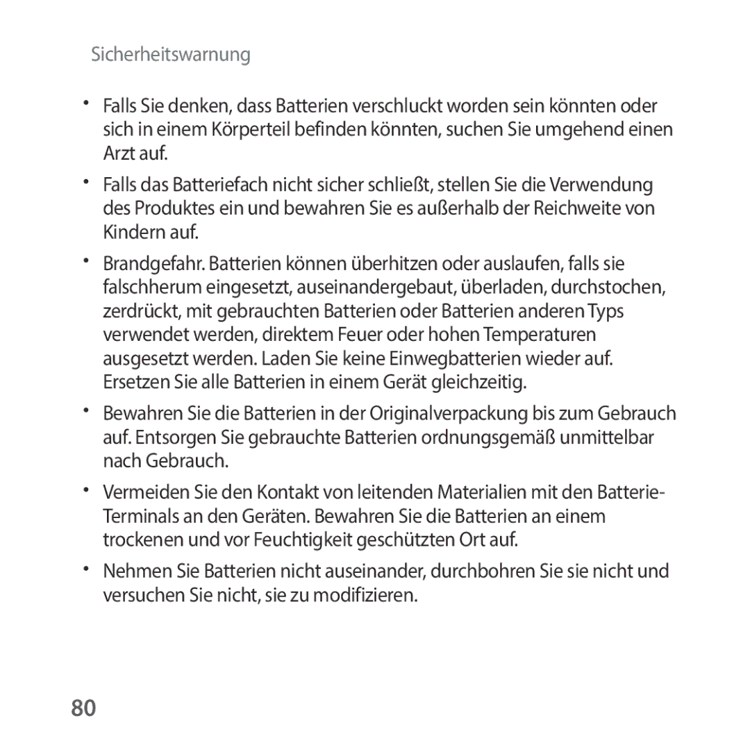 Samsung SM-R325NZVADBT manual Sicherheitswarnung 