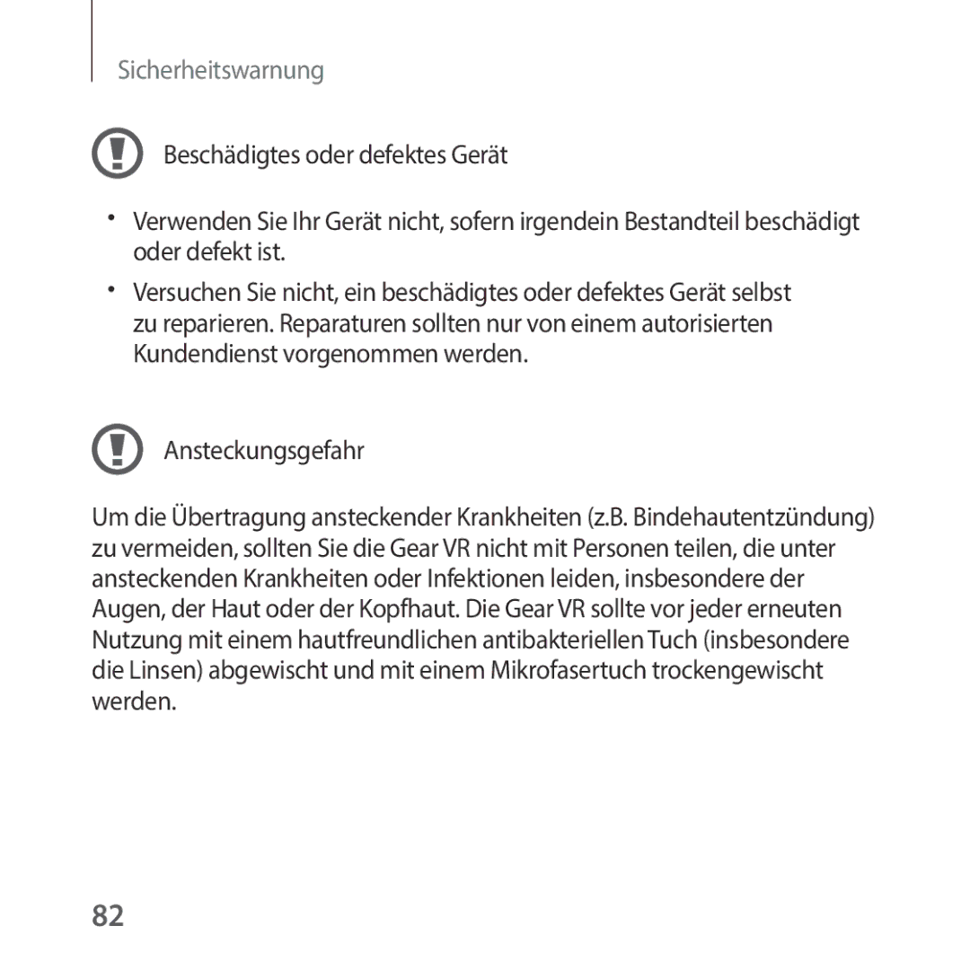 Samsung SM-R325NZVADBT manual Ansteckungsgefahr 