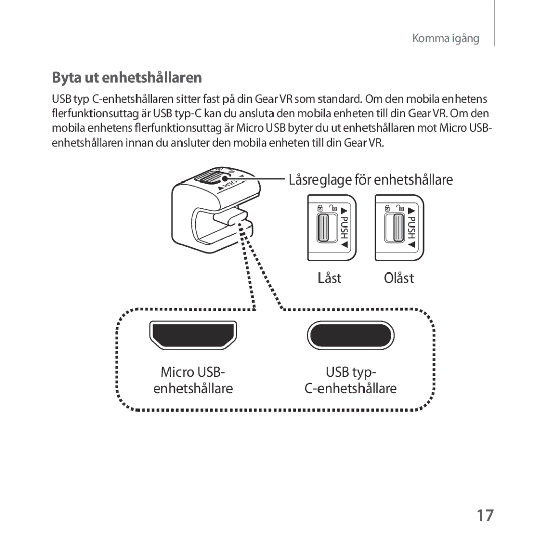 Samsung SM-R325NZVANEE manual Byta ut enhetshållaren, Låst 