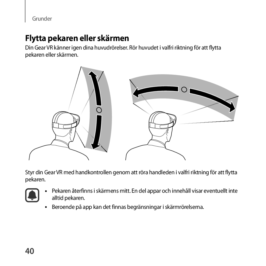 Samsung SM-R325NZVANEE manual Flytta pekaren eller skärmen 