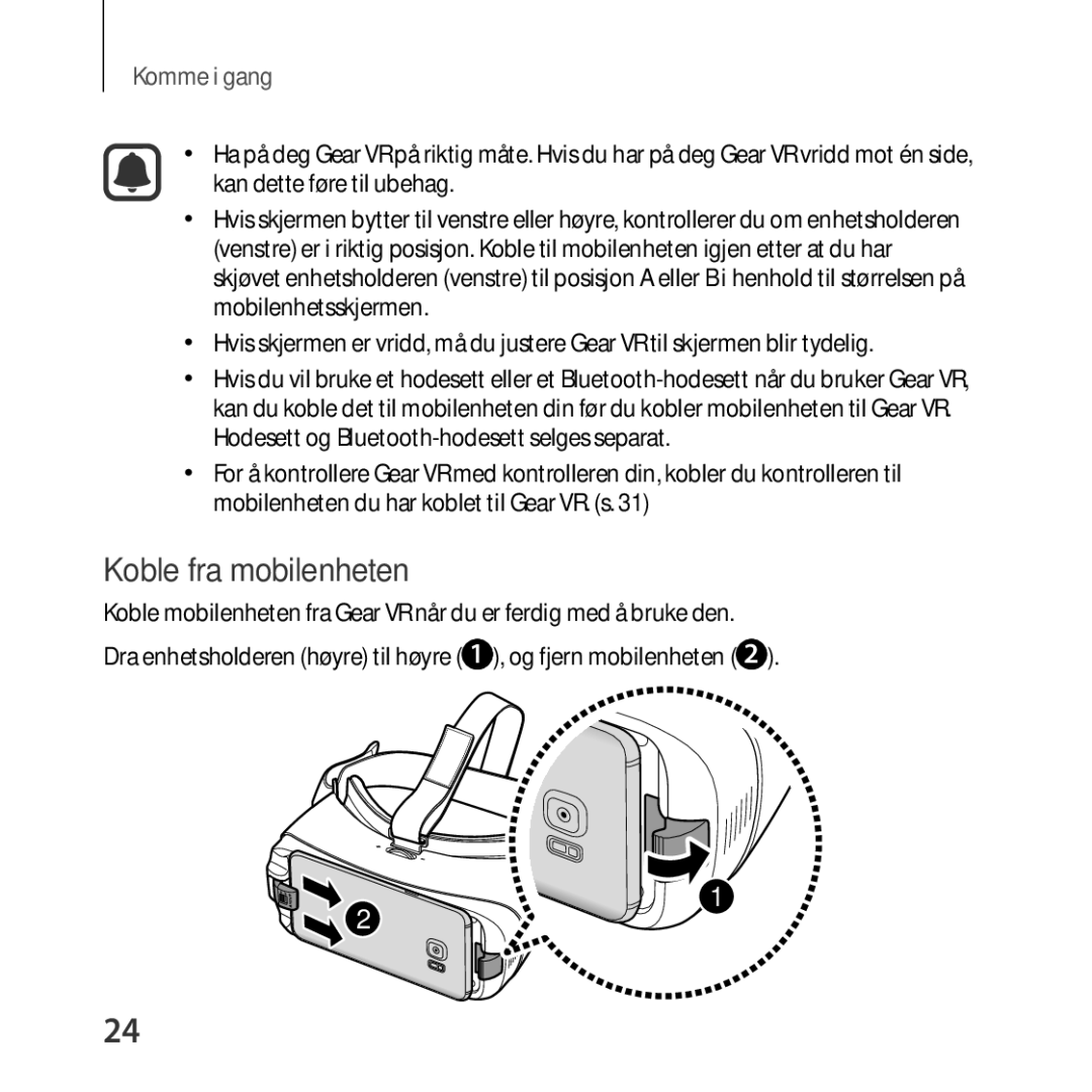 Samsung SM-R325NZVANEE manual Koble fra mobilenheten 