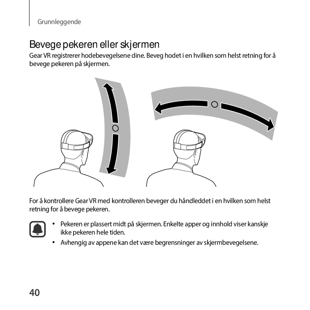 Samsung SM-R325NZVANEE manual Bevege pekeren eller skjermen 