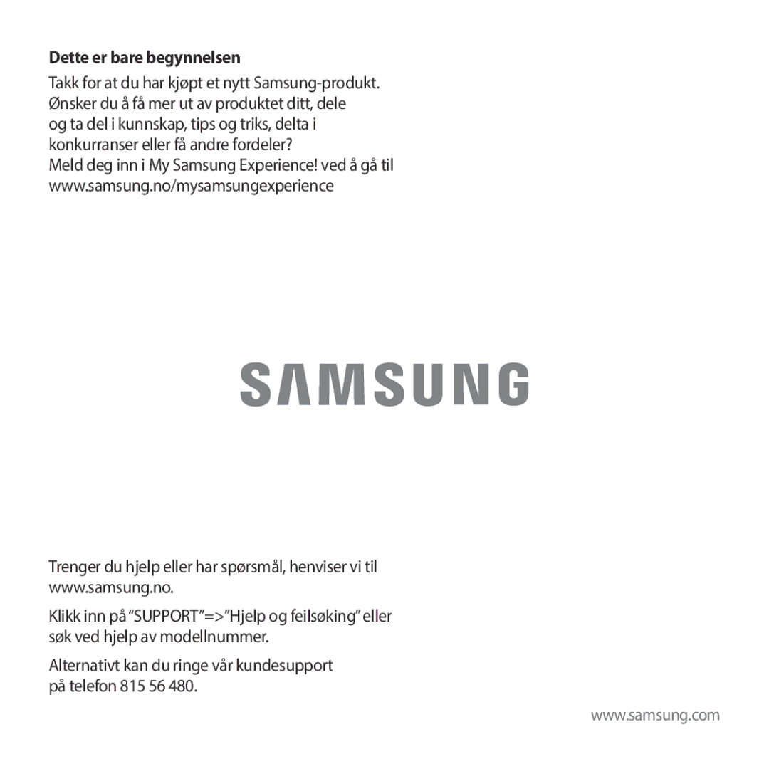 Samsung SM-R325NZVANEE manual Dette er bare begynnelsen 