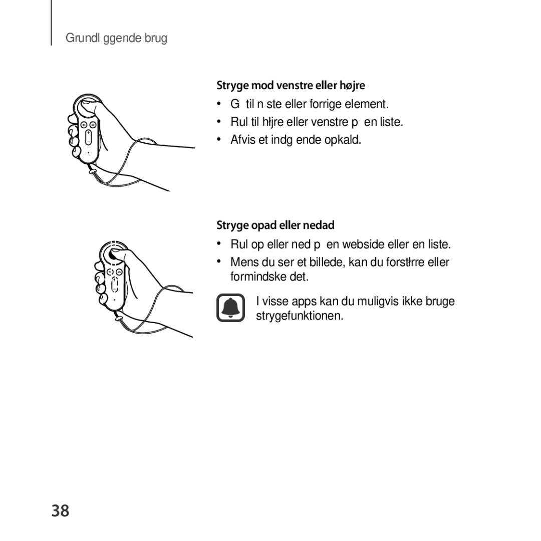 Samsung SM-R325NZVANEE manual Stryge mod venstre eller højre 