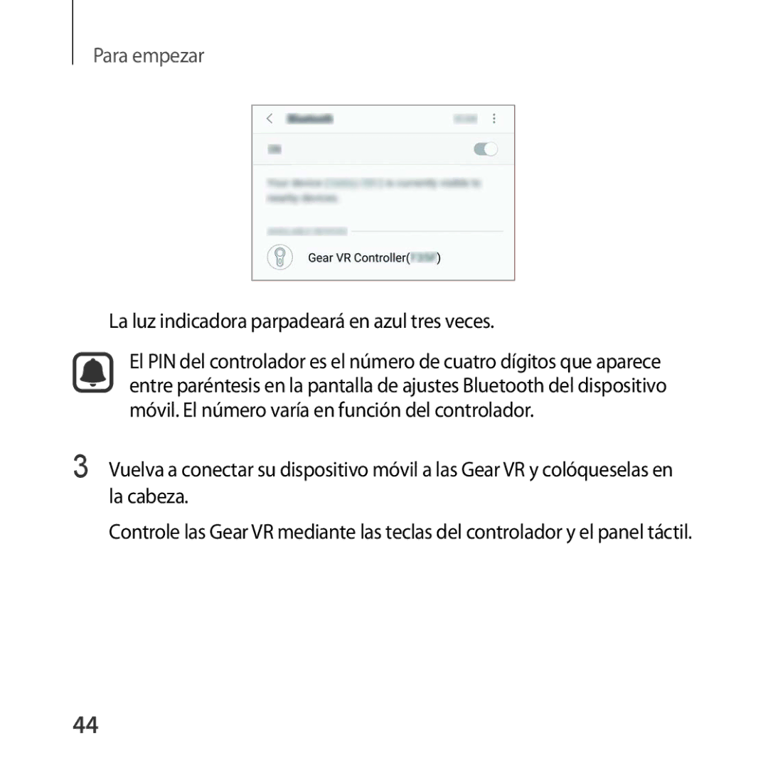 Samsung SM-R325NZVAPHE manual La luz indicadora parpadeará en azul tres veces 