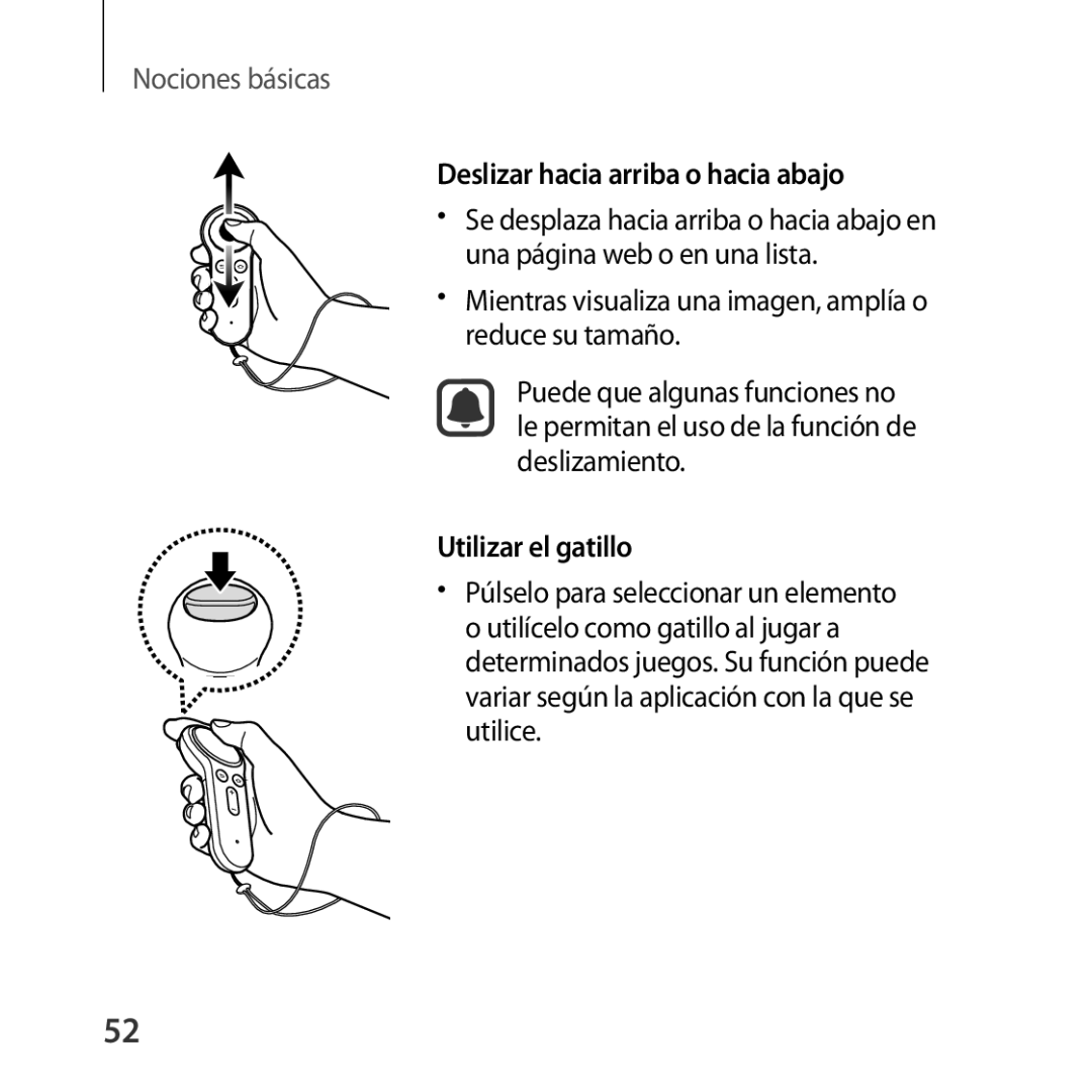 Samsung SM-R325NZVAPHE manual Deslizamiento, Utilizar el gatillo, Utilice 