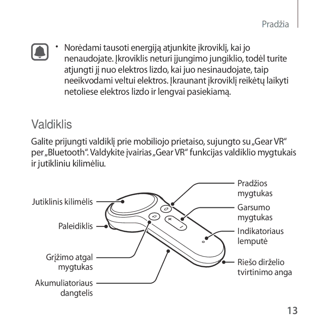 Samsung SM-R325NZVASEB manual Valdiklis 