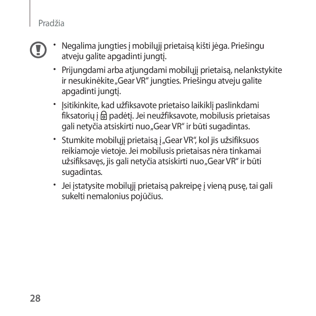 Samsung SM-R325NZVASEB manual Pradžia 