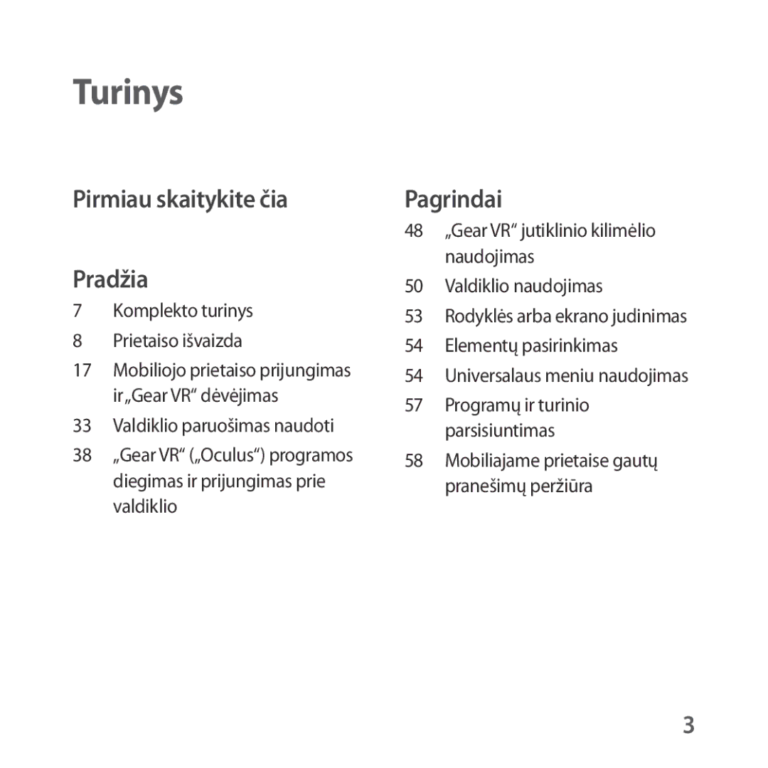 Samsung SM-R325NZVASEB manual Turinys 