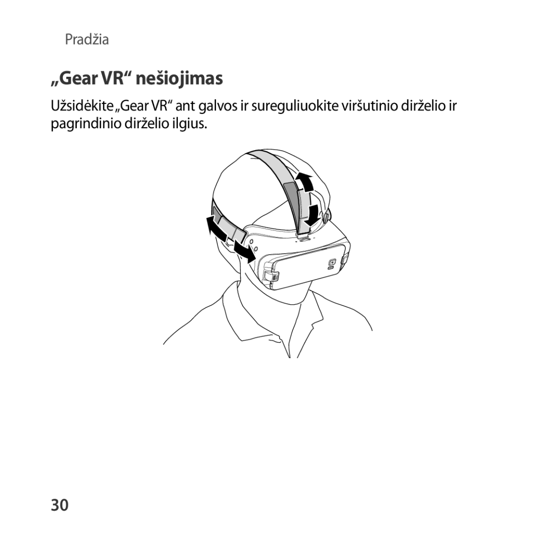 Samsung SM-R325NZVASEB manual „Gear VR nešiojimas 