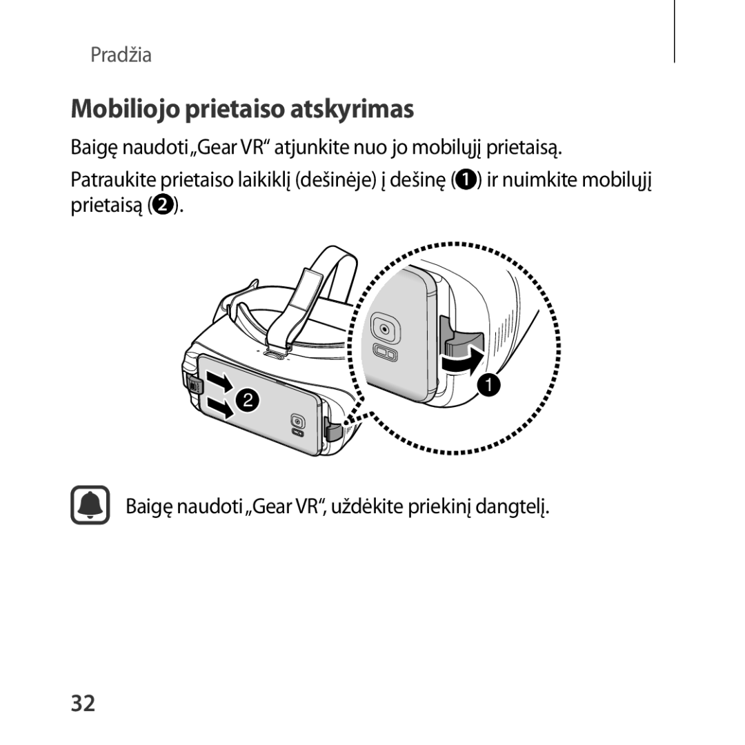 Samsung SM-R325NZVASEB manual Mobiliojo prietaiso atskyrimas 