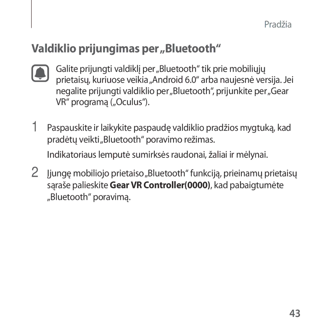 Samsung SM-R325NZVASEB manual Valdiklio prijungimas per„Bluetooth 