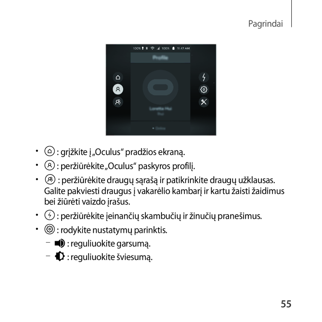 Samsung SM-R325NZVASEB manual Pagrindai 