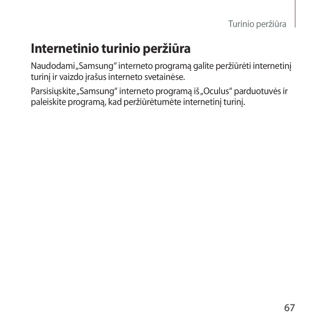 Samsung SM-R325NZVASEB manual Internetinio turinio peržiūra 