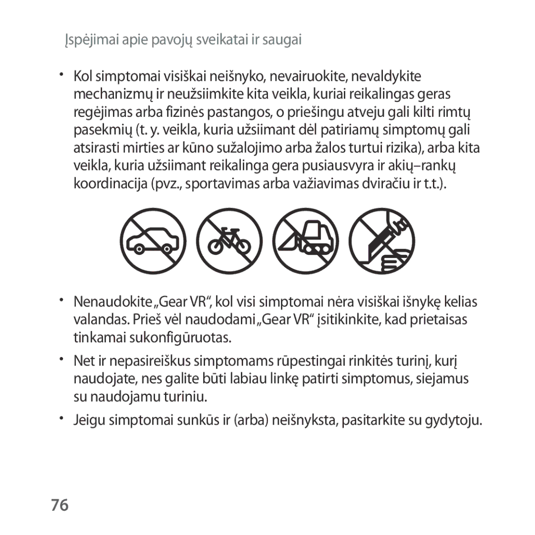 Samsung SM-R325NZVASEB manual Įspėjimai apie pavojų sveikatai ir saugai 