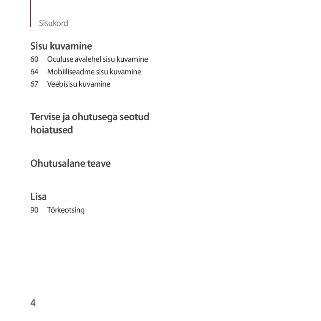 Samsung SM-R325NZVASEB manual Sisu kuvamine 