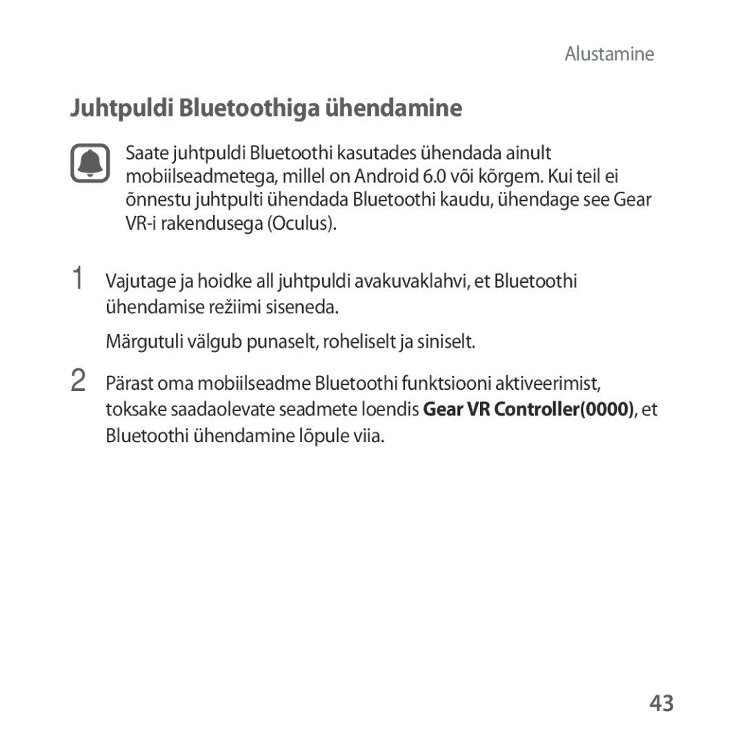 Samsung SM-R325NZVASEB manual Juhtpuldi Bluetoothiga ühendamine 