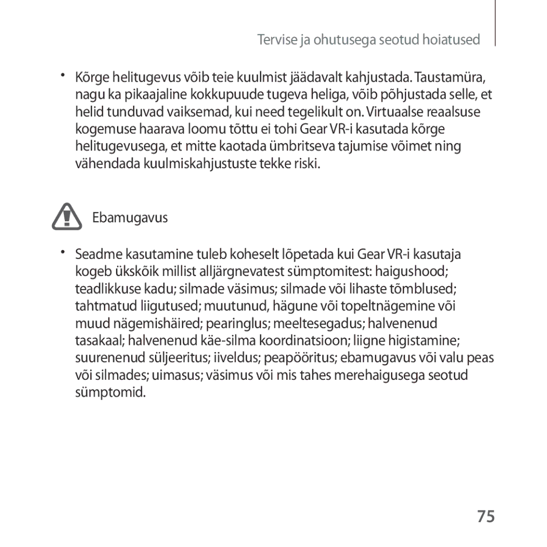 Samsung SM-R325NZVASEB manual Ebamugavus 