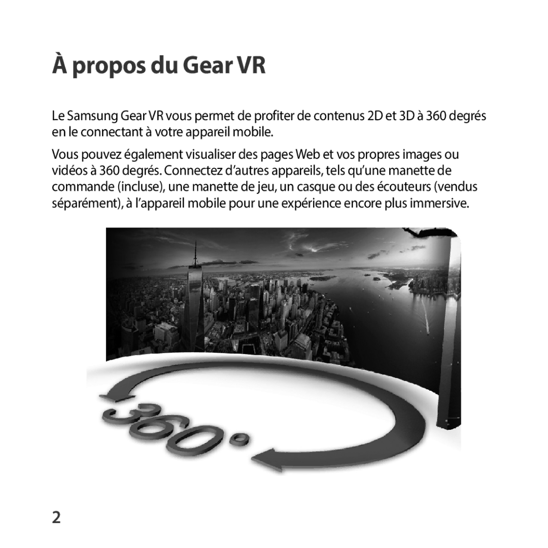 Samsung SM-R325NZVAXEF manual Propos du Gear VR 