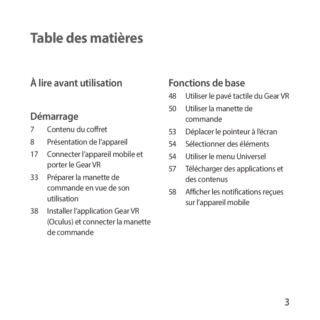 Samsung SM-R325NZVAXEF manual Contenu du coffret Présentation de l’appareil 