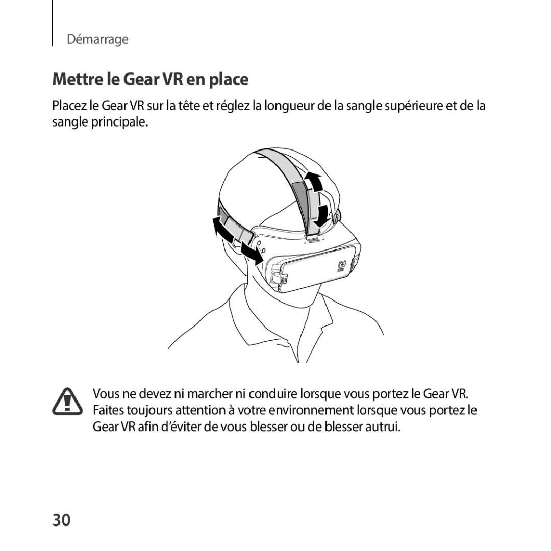 Samsung SM-R325NZVAXEF manual Mettre le Gear VR en place 