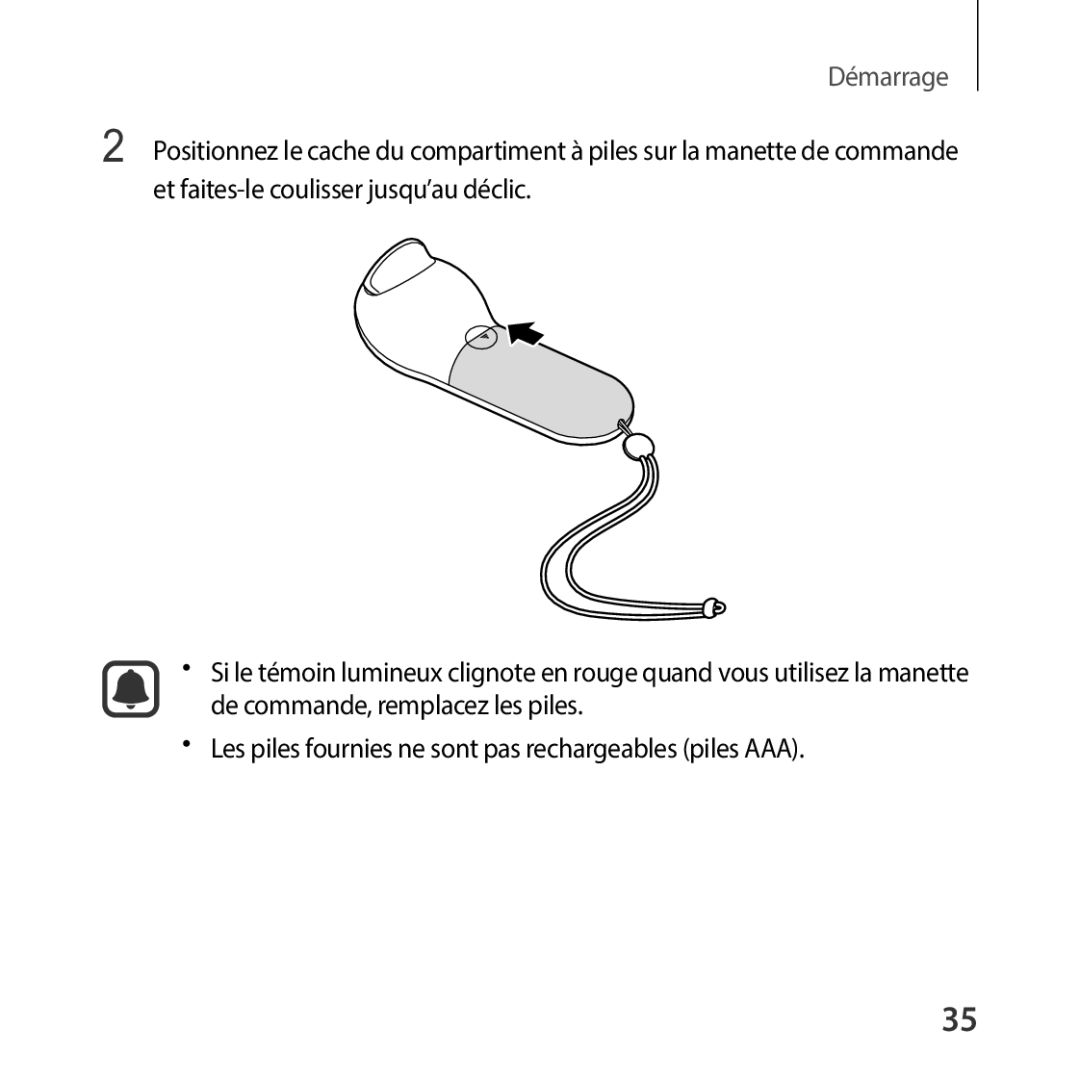 Samsung SM-R325NZVAXEF manual Démarrage 