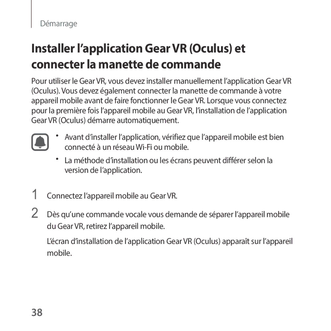 Samsung SM-R325NZVAXEF manual Démarrage 