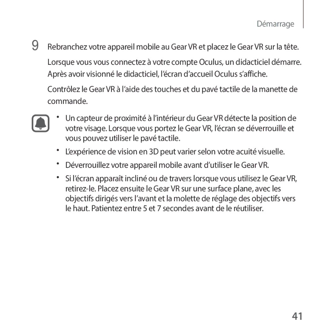 Samsung SM-R325NZVAXEF manual Démarrage 