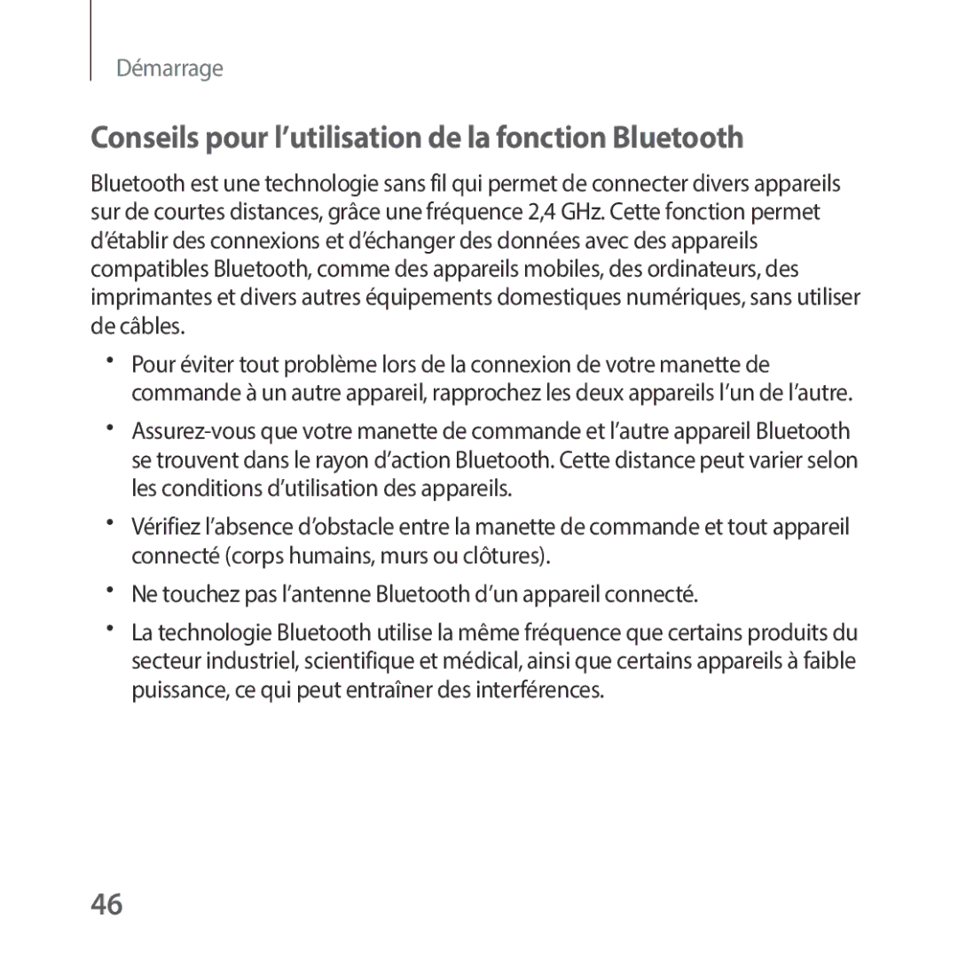 Samsung SM-R325NZVAXEF manual Conseils pour l’utilisation de la fonction Bluetooth 