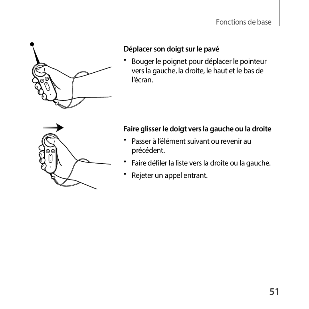 Samsung SM-R325NZVAXEF manual Déplacer son doigt sur le pavé 