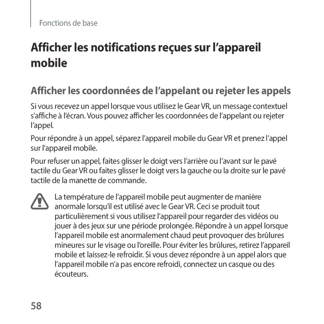 Samsung SM-R325NZVAXEF manual Afficher les notifications reçues sur l’appareil mobile 