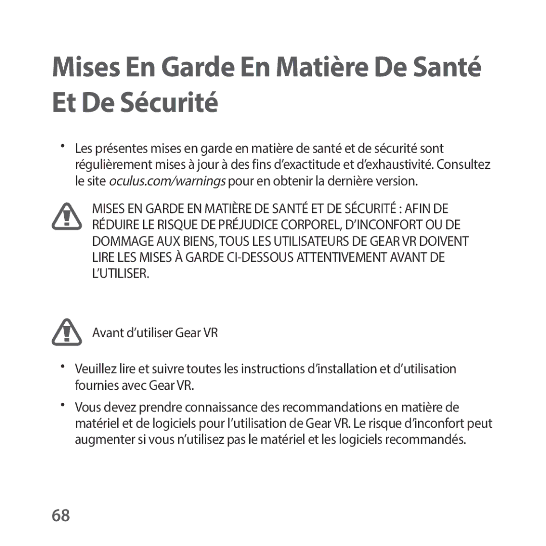 Samsung SM-R325NZVAXEF manual Mises En Garde En Matière De Santé Et De Sécurité 