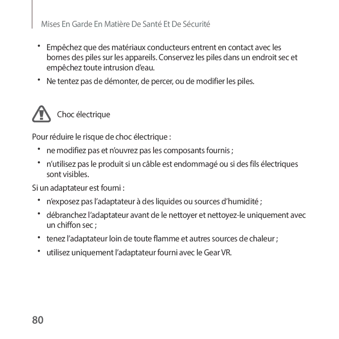 Samsung SM-R325NZVAXEF manual Mises En Garde En Matière De Santé Et De Sécurité 