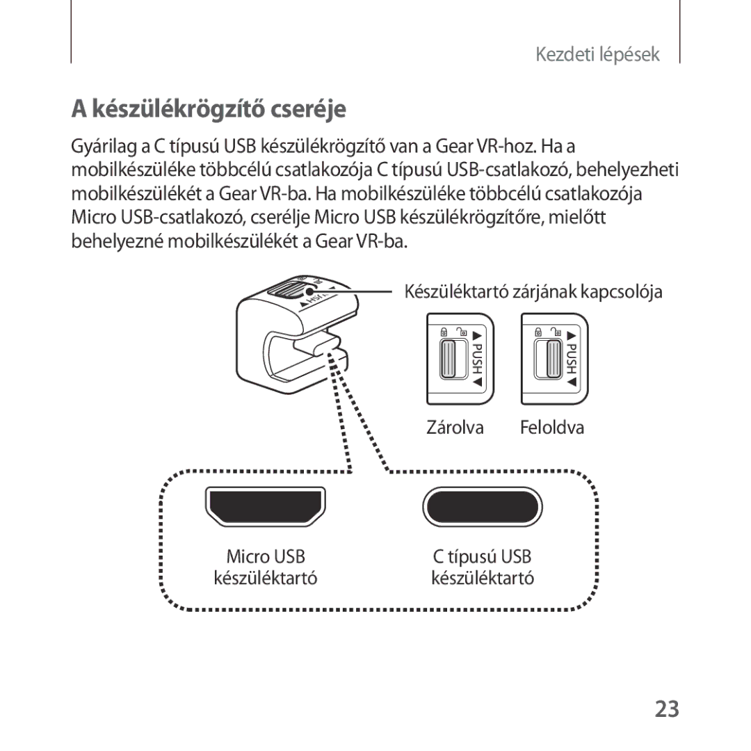 Samsung SM-R325NZVAXEH, SM-R325NZVAXEZ, SM-R325NZVAXSK manual Készülékrögzítő cseréje 